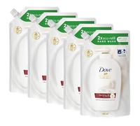 Dove Moisturising Eco-Refill for Liquid Hand Wash Nourishing Silk Effective Antibac Cleansing for 24H Nourishment and Instantly Soft Skin 500ml, 5 Pack