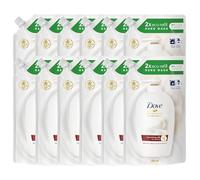 Dove Moisturising Eco-Refill for Liquid Hand Wash Nourishing Silk Effective Antibac Cleansing for 24H Nourishment and Instantly Soft Skin 500ml, 12 Pack