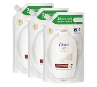 Dove Moisturising Eco-Refill for Liquid Hand Wash Nourishing Silk Effective Antibac Cleansing for 24H Nourishment and Instantly Soft Skin 500ml, 3 Pack