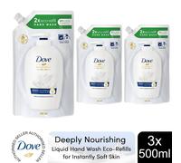 Dove Moisturising Liquid 'hand Wash' Refill 500Ml, 3 Pack In White White