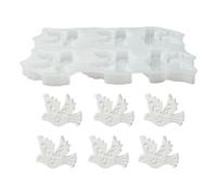 Dovē Mold - 6 Cavity Pigeon Casting Molds | Silicone Mold | Reusable Easy Release Mould for Concrete Plaster Clay Epoxy Resin, Soap Candle Chocolate Dessert DIY Craft Moulds