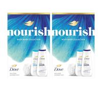 Dove Nourish Duo Gift Set with Exfoliating & Deeply Nourishing Bodywash 225ml- 2 Pack, Skincare Pack for Smooth Soft Skin - Hydrating & Polishing Daily Shower Essentials for Women & Men