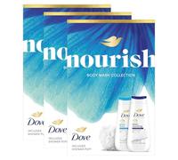 Dove Nourish Duo Gift Set with Exfoliating & Deeply Nourishing Bodywash 225ml- 3 Pack, Skincare Pack for Smooth Soft Skin - Hydrating & Polishing Daily Shower Essentials for Women & Men