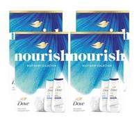Dove Nourish Duo Gift Set with Exfoliating & Deeply Nourishing Bodywash 225ml- 4 Pack, Skincare Pack for Smooth Soft Skin - Hydrating & Polishing Daily Shower Essentials for Women & Men