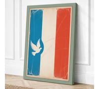 Dove of Peace Descending Canvas Wall Art Print 30x20 Inch