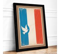 Dove of Peace Descending Vintage Framed Wall Art Print A1 (84.1×59.4cm)