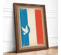 Dove of Peace Descending Vintage Framed Wall Art Print A1 (84.1×59.4cm)
