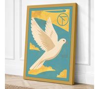 Dove of Peace Geometric Canvas Wall Art Print 18x12 Inch (46 x 30 cm)