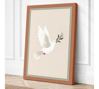 Dove of Peace Minimalist Canvas Wall Art Print 18x12 Inch (46 x 30 cm)