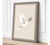 Dove of Peace Minimalist Canvas Wall Art Print 18x12 Inch (46 x 30 cm)