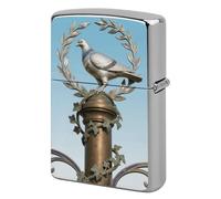 Dove on Ivy Column Lighter Case Metal Double-Sided Lighter Cover Pocket Lighters Sleeve Windproof Lighters Accessories for Men Women