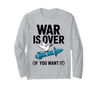 Dove on Missile with Olive Branch - War is Over Message Long Sleeve T-Shirt