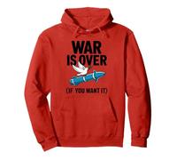 Dove on Missile with Olive Branch - War is Over Message Pullover Hoodie