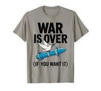Dove on Missile with Olive Branch - War is Over Message T-Shirt
