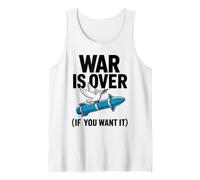 Dove on Missile with Olive Branch - War is Over Message Tank Top