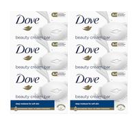Dove Orginal Beauty Cream Bar 3 in 1 Cleanses, Moisturises and Nourishes Sulphate-Free Bath Soap for Soft and Smooth Skin, Suitable for Daily Use, 6x90g