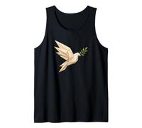 Dove Origami Anti-War Ceasefire Olive Branch Peace Tank Top