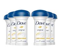 Dove Original Anti-Perspirant Deodorant Cream, 24-Hour Sweat and Odor Protection, 50ml, Moisturizing and Gentle on Sensitive Skin, Long-Lasting Freshness, Pack of 6