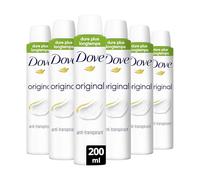 Dove Original Deodorant Spray Semi Compressed Sweat Resistant 6 x 200ml