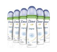 Dove Original with ¼ Moisturising Cream Compressed Anti-perspirant Aerosol Deodorant with a Subtle, Fresh Fragrance 75 ml (6x 75ml)