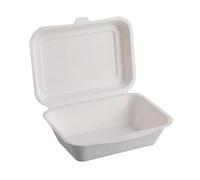 Dove Packaging 500 x Eco-Friendly Clamshell Takeaway Boxes, 7x5 inch, 21oz / 600ml, for or Hot or Cold Food, Disposable Takeaway Container, Biodegradable Home Compostable Sugarcane bagasse