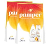 Dove Pamper Collection Gift Set - 2 Pack, Body Wash, Bath Soak, Beauty Bar and Wax Burner, Relaxing Shea Butter and Vanilla Scented Skincare Set, Moisturising Self-Care Gift.