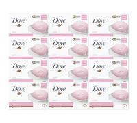 Dove Pink Moisturising Beauty Cream Bar 3 in 1 Cleanses, Moisturises and Nourishes Soap for Soft, Smooth Skin Vegan, Crealty Freee and Dermatologically Tested Beauty Soap 2x90g, 12 Pk