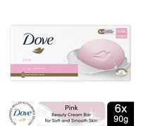 Dove Pink Moisturising Beauty Cream Bar 3 in 1 Cleanses, Moisturises and Nourishes Soap for Soft, Smooth Skin Vegan, Crealty Freee and Dermatologically Tested Beauty Soap 6x90g, 3 Pk