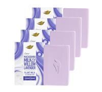Dove Plant Milk Cleansing Bar Soap Macadamia Milk & Willow Lavender Serenity Seeker 4 Count for Moisturized Skin Gentle Cleanser No Sulfate Cleansers