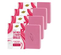 Dove Plant Milk Cleansing Bar Soap Oat Milk & Berry Brulee Moisture Marvel 4 Count for Moisturized Skin Gentle Cleanser No Sulfate Cleansers or Parab