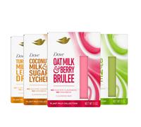 Dove Plant Milk Cleansing Bar Soap Variety Pack 4 Count for Moisturized Skin with 100% Gentle Cleansers Sulfate Cleansers or Parabens + 98% Bi