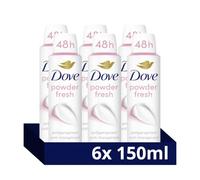 Dove Powder Deodorant Anti-Perspirant Spray , 0% ALCOHOL , 150mL , 6 PACK