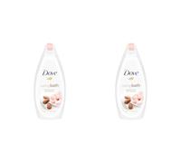 Dove Purely Pampering Almond Cream and Hibiscus Bath Soak with ¼ moisturising cream for an indulgent bubble bath 450 ml (Pack of 2)