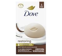Dove Purely Pampering Coconut Beauty Bar with Jasmine Petals Scent, 6 Count | For Restored Skin, Nourishes Skin