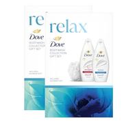 Dove Relax Body Wash Collection with Sulphate and SLES Free Hydrate Bodywash 225ml and Velvet Glow Bodywash 225ml 2 Pieces Gift Set for Her with Shower Puf ,2pk