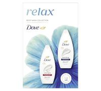 Dove Relax Duo Gift Set Body Wash Collection with a shower puff perfect gifts for her 2 piece