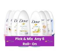 Dove Roll-On Antiperspirant Deodorant for Women | 1/4 Moisturising Cream | Pick & Mix, Any 6 | Pack of 6