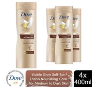 Dove Self Tan Body Lotion Nourishing Deep Care + Moisturising Lotion, 4x400ml