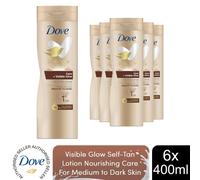Dove Self Tan Body Lotion Nourishing Deep Care + Moisturising Lotion, 6x400ml