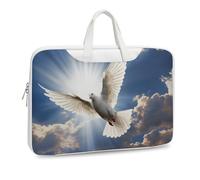 Dove Sky Printed Leather Shoulder Messenger Bag Briefcase for Men Women Travel Business Office Hangbag Laptop Pack Crossbody