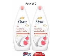 Dove Soothing Bath Soak 450mlx2 Almond Cream & Hibiscus Bubble Bath Moisturising