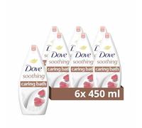 Dove Soothing Caring Bath Bath Soak with ¼ moisturising Cream, Almond Cream & Hibiscus for an Indulgent Bubble Bath 6X 450 ml