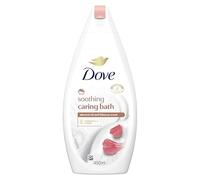 Dove Soothing Caring Bath Bath Soak with ¼ moisturising cream, almond cream & hibiscus for an indulgent bubble bath 450 ml