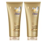 Dove Summer Revived Light to Medium Gradual Tanning Lotion for a gradual tan and natural, radiant glow non-greasy self-tan for all skin types 200 ml x2