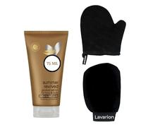 Dove Summer Revived Medium to Dark Gradual Tanning Lotion 75ml with Lavarion Exfoliating Glove and Tan Mitt for Face and Body - Self Tan Kit