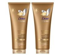 Dove Summer Revived Medium to Dark Gradual Tanning Lotion for a gradual tan and natural, radiant glow non-greasy self-tan for all skin types 200 ml x2