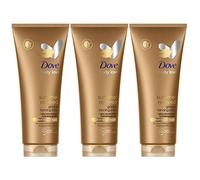 Dove Summer Revived Medium to Dark Gradual Tanning Lotion For a Sun-Kissed Glow Self Tan Body Lotion Tanning Lotion For All Skin Types 200ml, Pack of 3