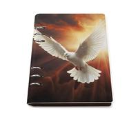 Dove Sun Art A5 Loose Leaf Notebook, Premium PU Leather Refillable 6-Ring Binder Journal, Durable Cover Lined Paper Lay Flat Design for Writing Journaling and Organization