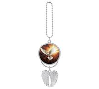 Dove Sun Art Car Pendant，Cute and Cool Creative New Car Accessories，Nostalgic Retro Auto Rear View Hanging Decoration，for Both Men and Women