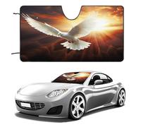 Dove Sun Art Car Windshield Sun Shade - Reflector Sunshade Offers Ultimate Protection for Car Interior, Cool Reflective Sun Blocker Fits Small Sedans, Mini SUVs 55"x30"